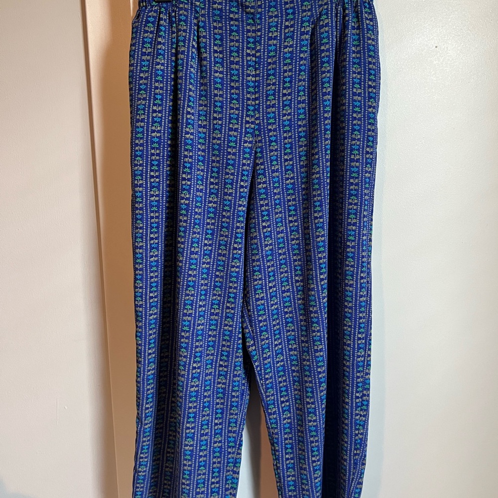Koret Blue and Green Patterned Wide Leg Pants